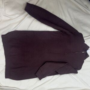 Women's Ribbed Half-Zip Sweater Dress